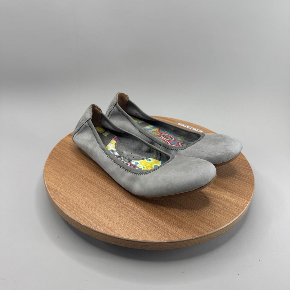 Born Ballet Flats 7M Grey Leather Comfort Slip On Round Toe B78260